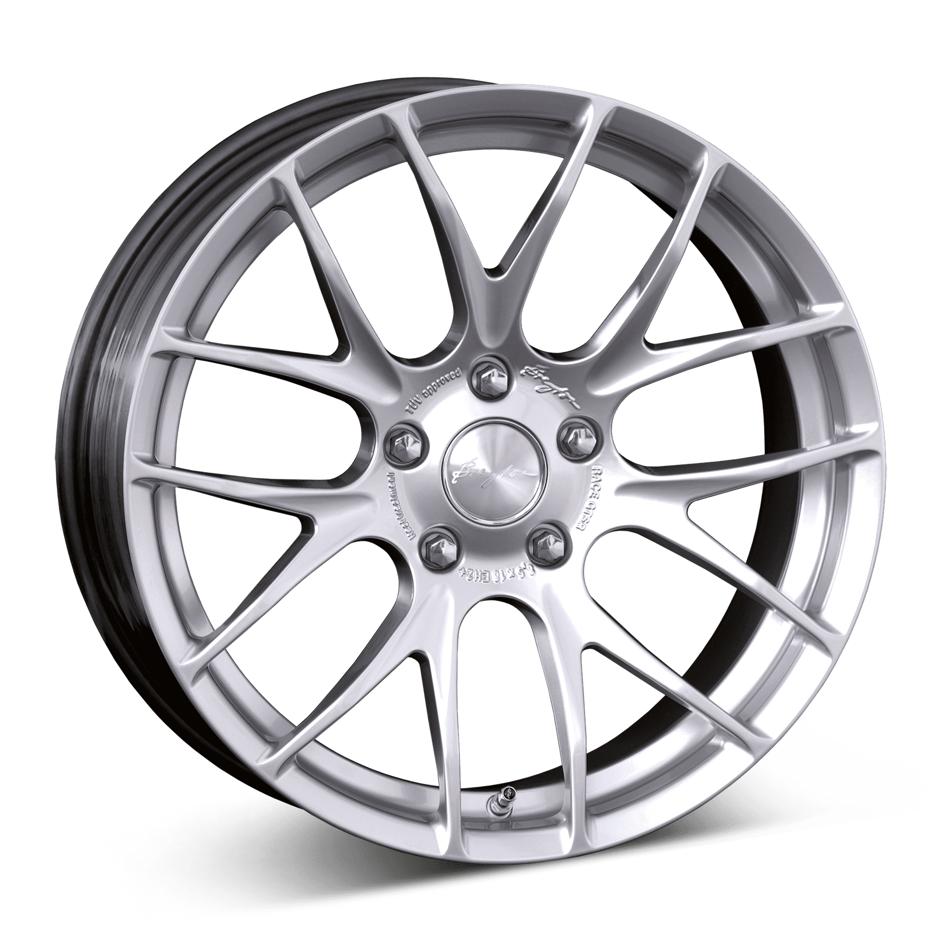 Breyton GTSR aluminiumfälg silver, rakt framifrån