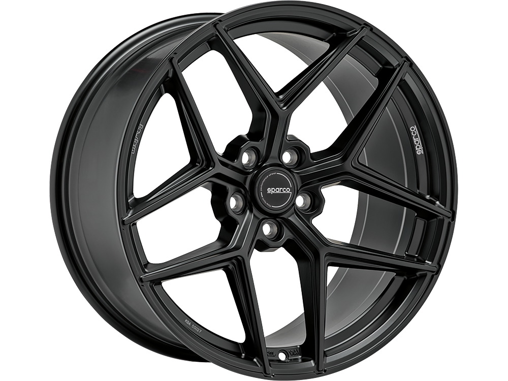 Sparco Wheels FF3 aluminiumfälg matt svart, rakt framifrån