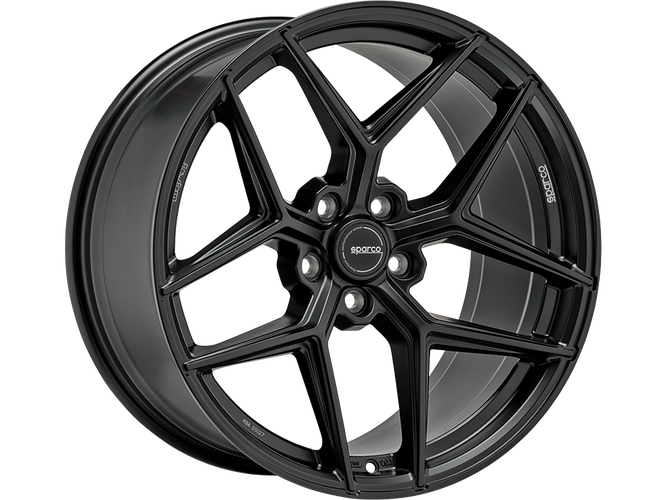 Sparco Wheels FF3 aluminiumfälg matt svart, rakt framifrån