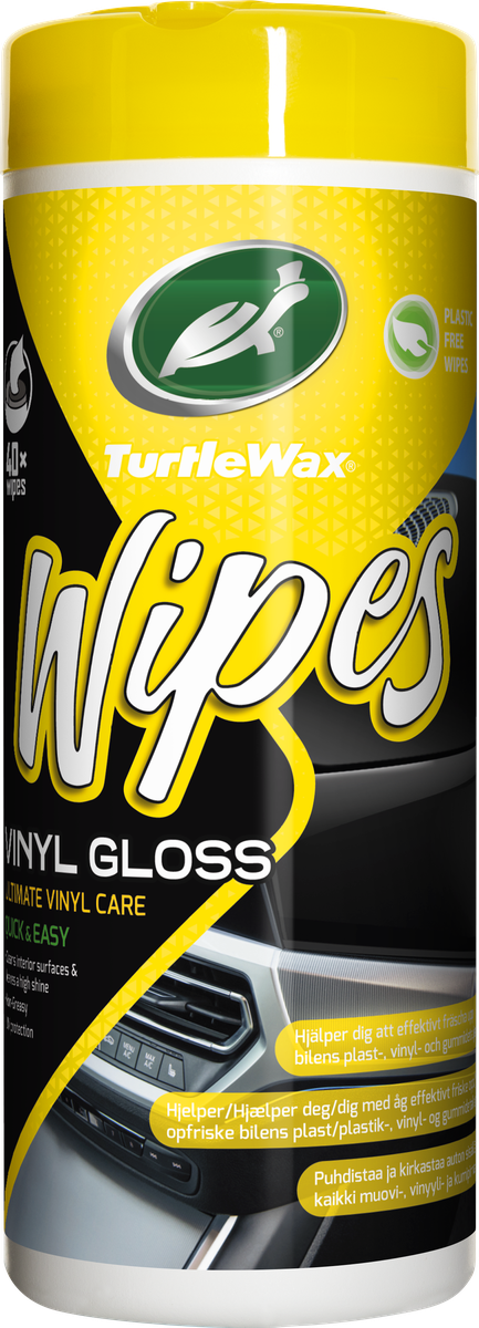 Turtle Wax Vinyl Gloss Wipes 40 st, produktbild framifrån