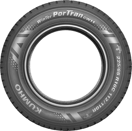 Kumho Winter Portran CW11 dubbdäck för transportbil, sedd från sidan