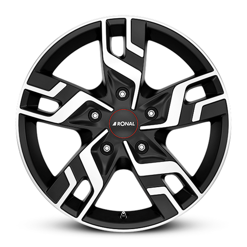 Ronal R64 aluminiumfälg jetblack matt, rakt framifrån