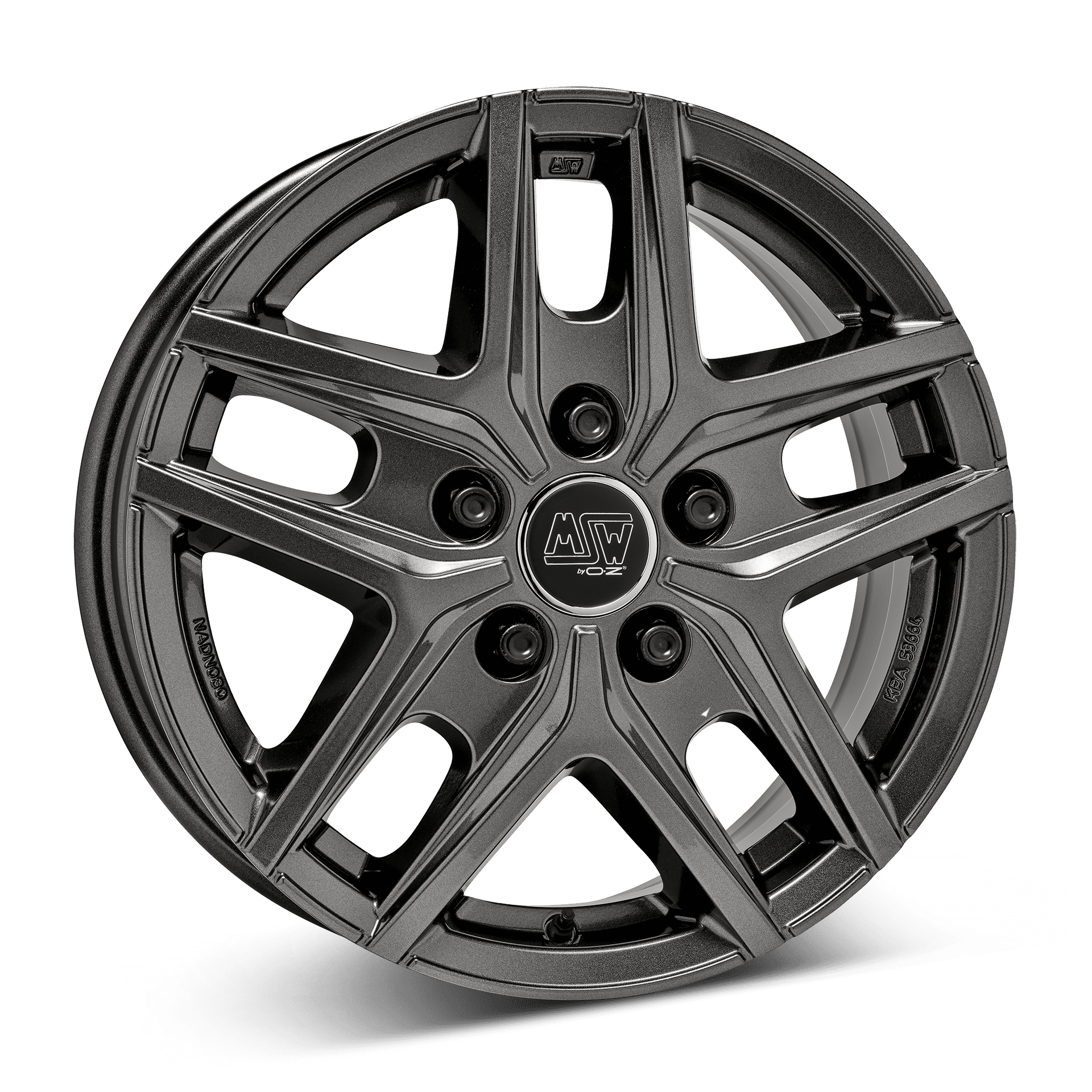 MSW 40 Van aluminiumfälg blank gunmetal, rakt framifrån
