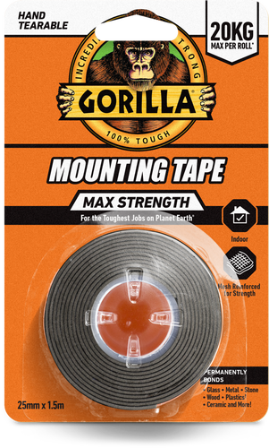 Gorilla monteringstejp Max Styrka svart 1,5 m, produktbild