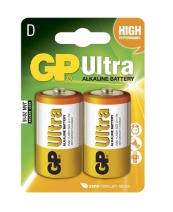 LR20 GP Ultra Plus Alk. 2-Pack blister