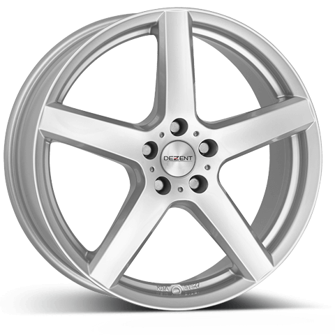 Dezent TY aluminiumfälg silver, rakt framifrån