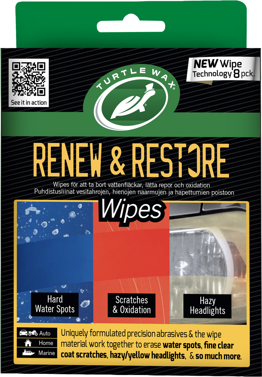 Turtle Wax Renew & Restore Wipes 8-pack, produktbild