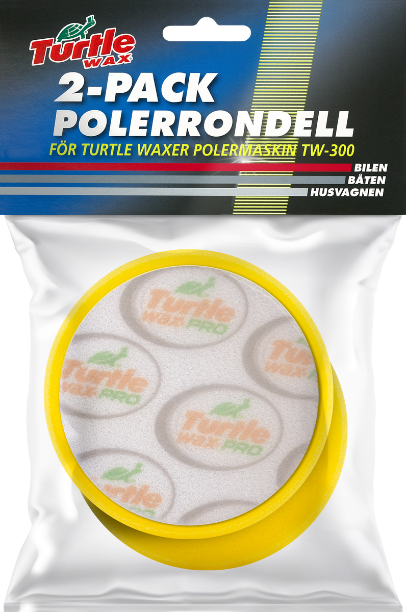 Turtle Wax Polérrondell Gul 25x100 mm 2-pack, produktbild framifrån