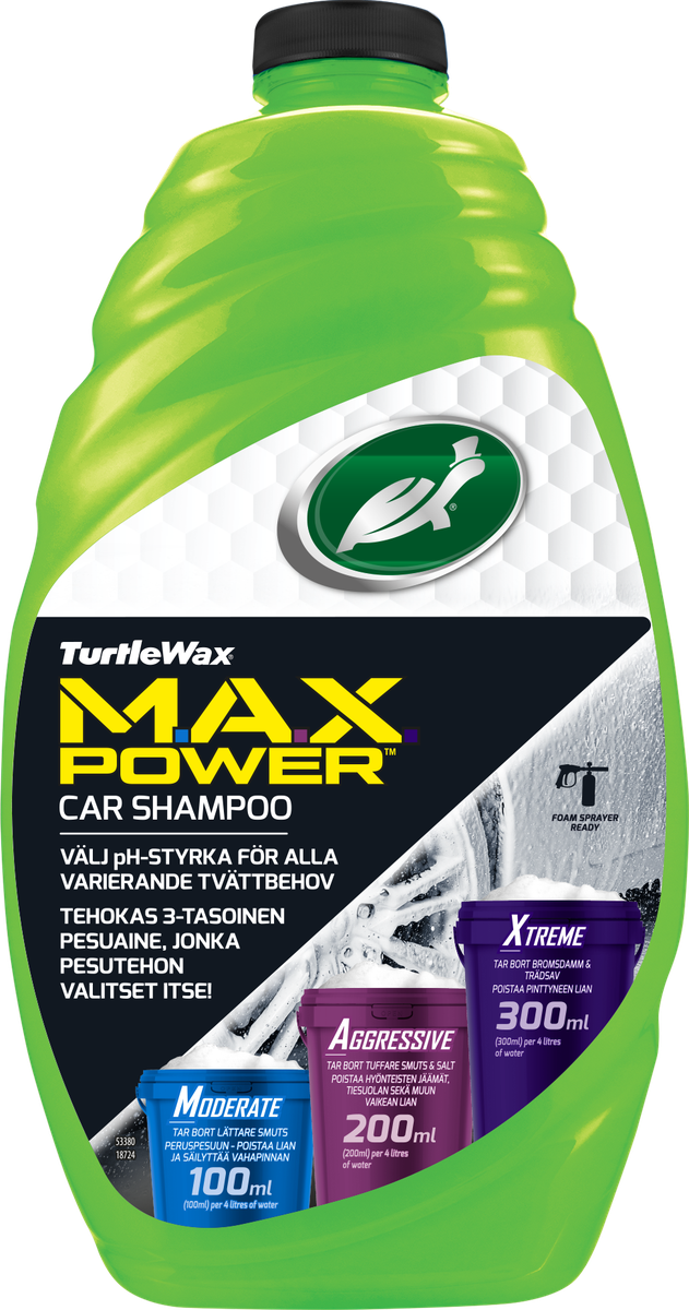 Turtle Wax M.A.X.-Power Car Shampoo 1,42 L, produktbild framifrån