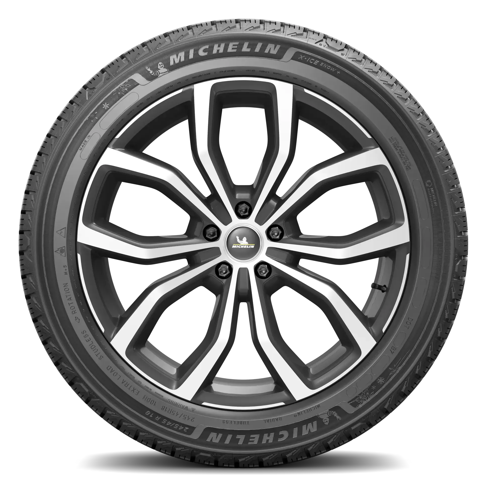 Michelin X-Ice Snow+ friktionsdäck för personbil och SUV, sedd från sidan
