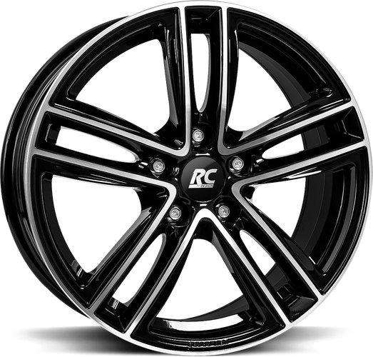 RC-Design RC27 aluminiumfälg blank svart helpolerad, snett framifrån