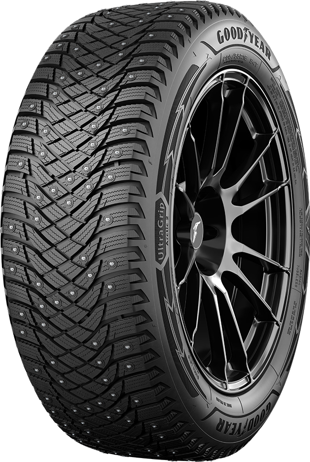 Goodyear UltraGrip Arctic 2 dubbdäck, snett framifrån