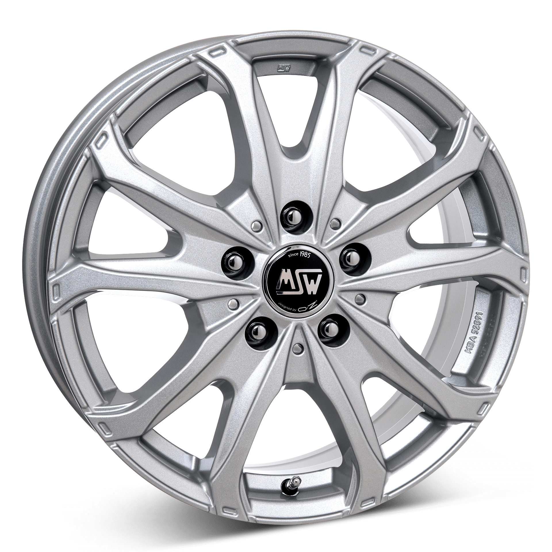 MSW 48 Van aluminiumfälg silver, rakt framifrån