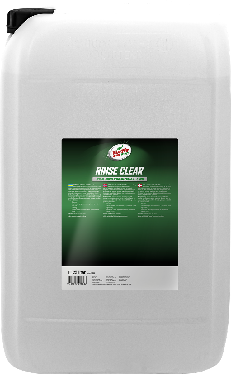 Turtle Wax Pro Rinse Clear 25 L, produktbild framifrån