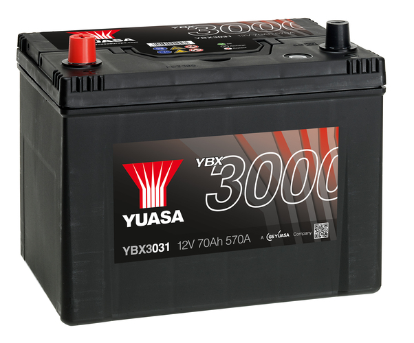 YBX3031 12V 70Ah 570A Yuasa  Batteri