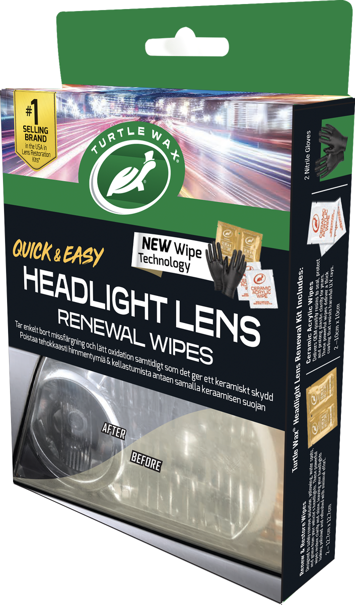 Turtle Wax Headlight Lens Renewal Wipes, produktbild