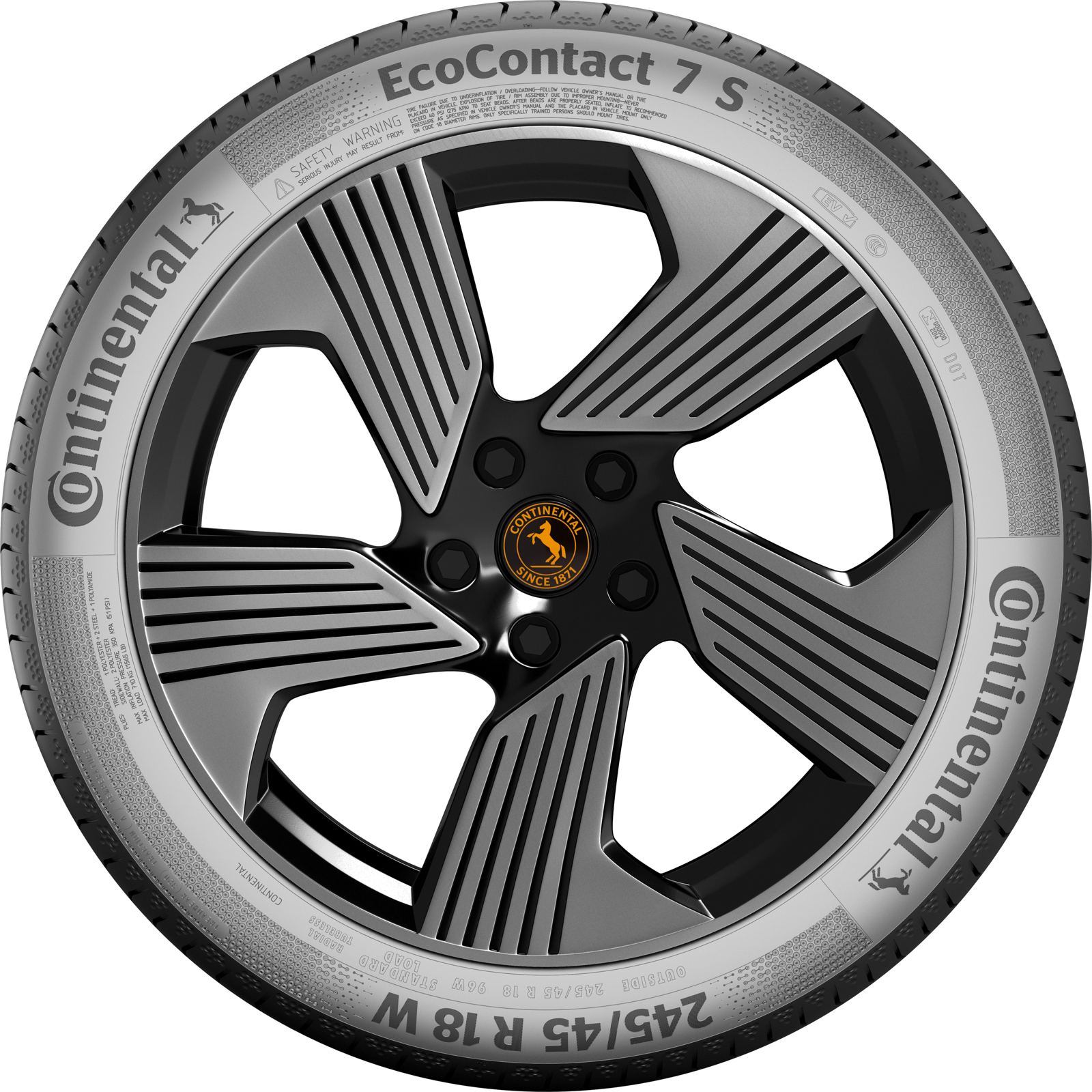 Continental EcoContact 7 S sommardäck, sedd från sidan