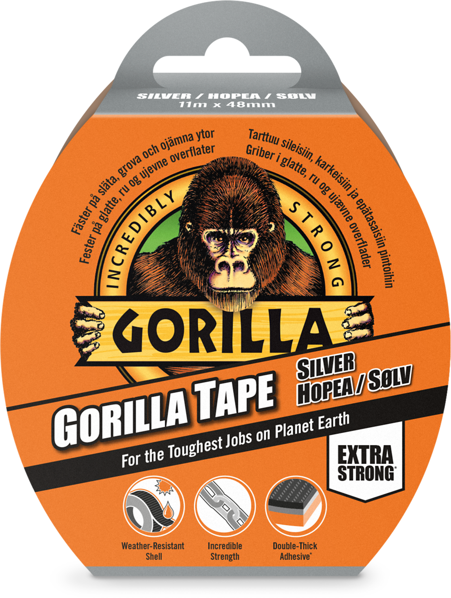 Gorilla Tape silver 11 m x 48 mm, produktbild