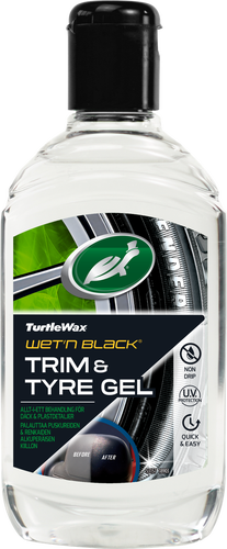 Turtle Wax Wet 'n' Black Trim & Tyre Gel 300 ml, produktbild framifrån