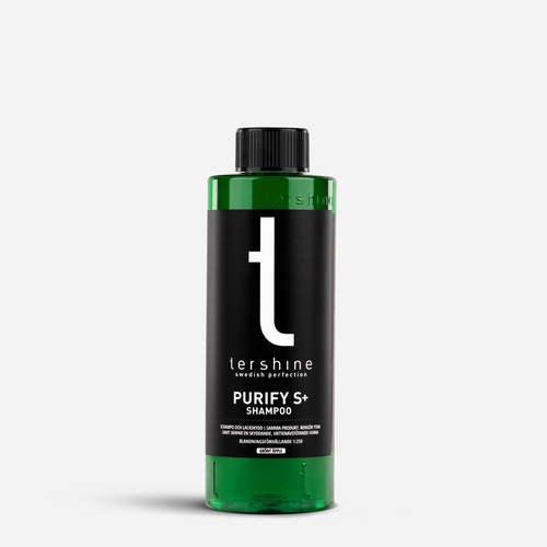 Tershine Purify S+ Bilschampo Avrinning 500 ml, snett framifrån
