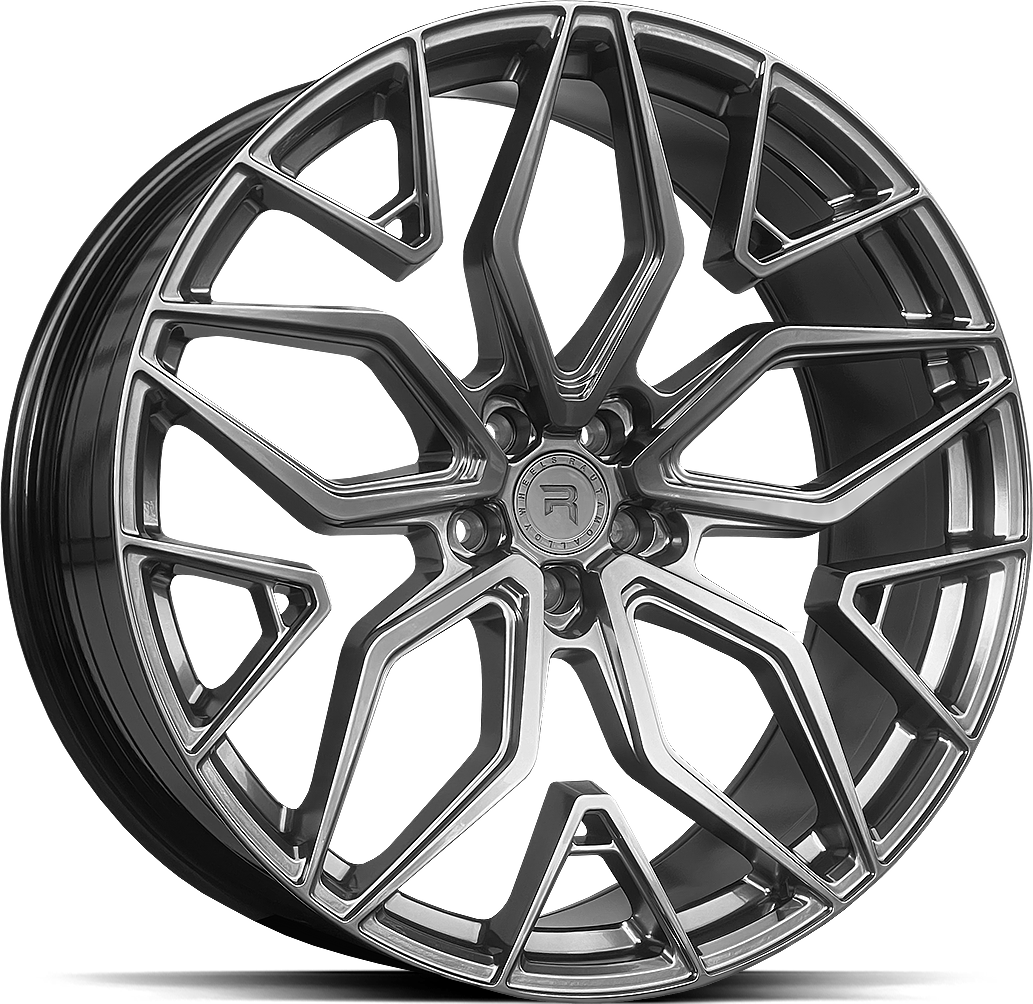R-Series R17 aluminiumfälg hypersilver svart, snett framifrån