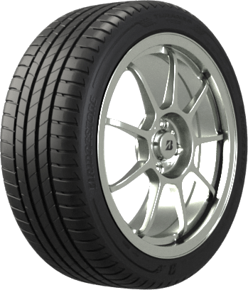Bridgestone Turanza T005 sommardäck, snett framifrån