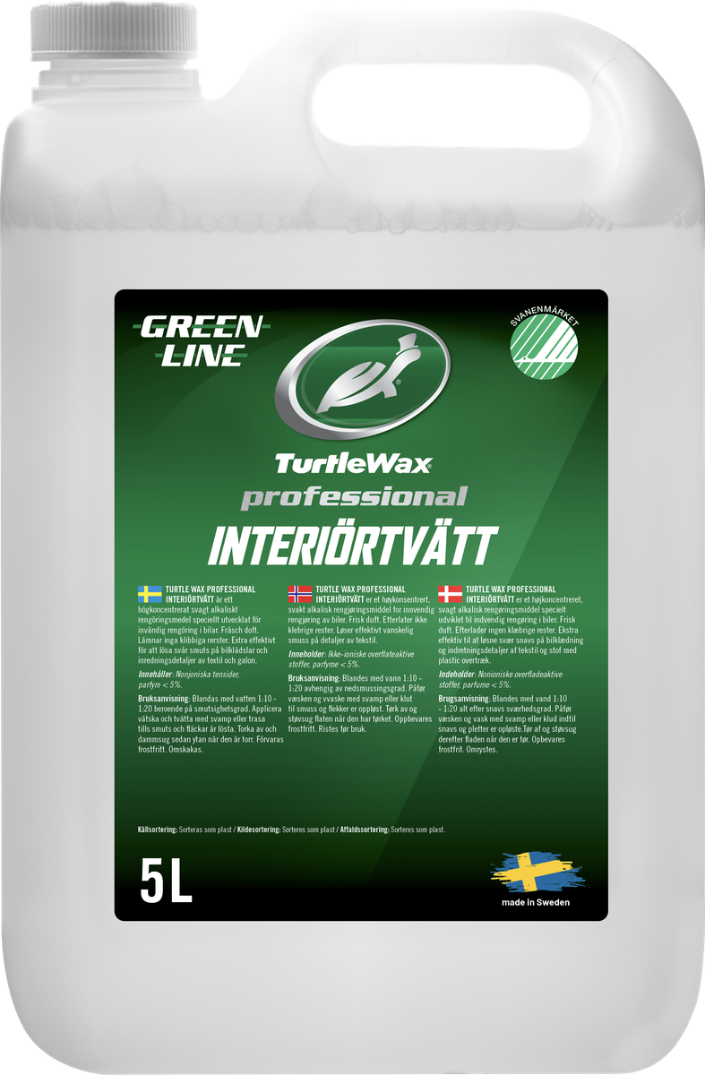 Turtle Wax Pro Greenline Interiörtvätt 5 L, produktbild framifrån