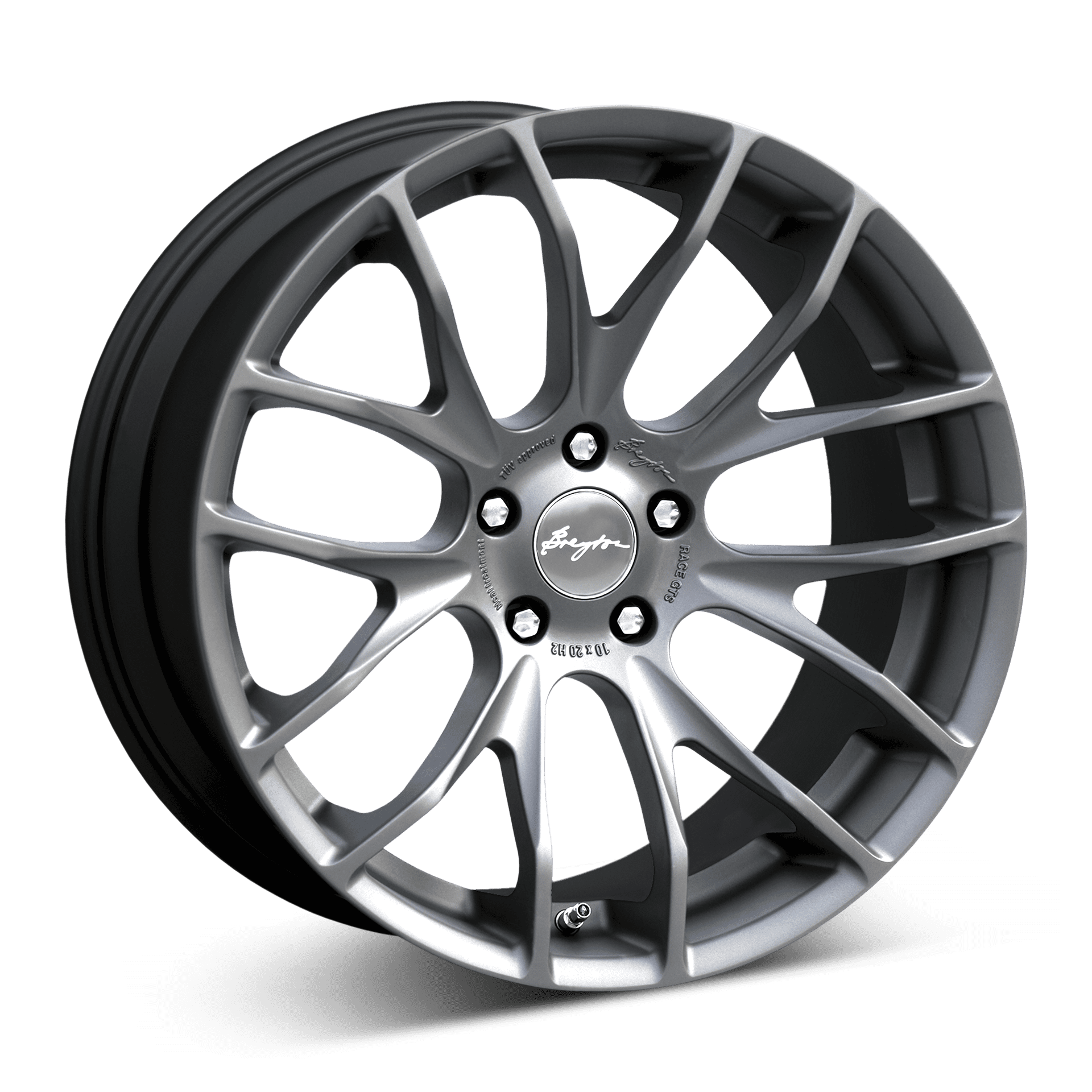 Breyton GTS aluminiumfälg gunmetal, rakt framifrån
