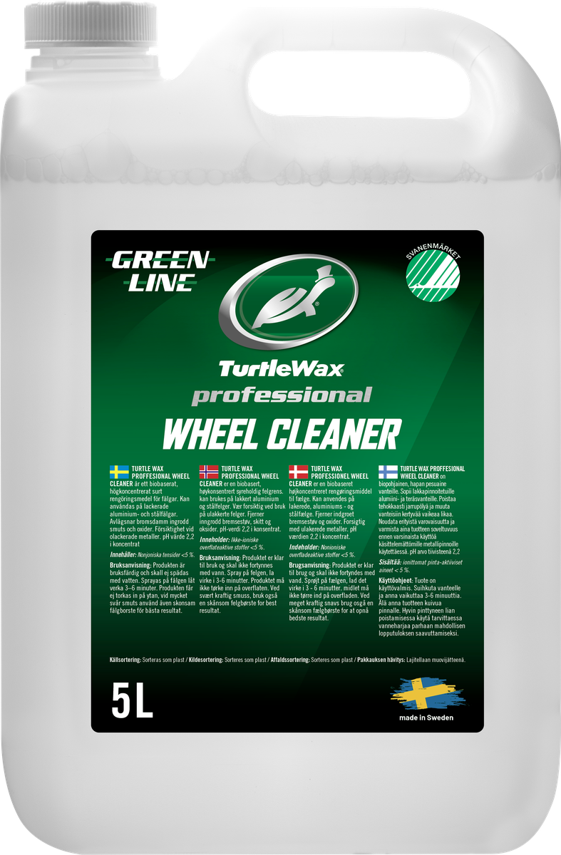 Turtle Wax Pro Greenline Wheel Cleaner 5 L, produktbild framifrån