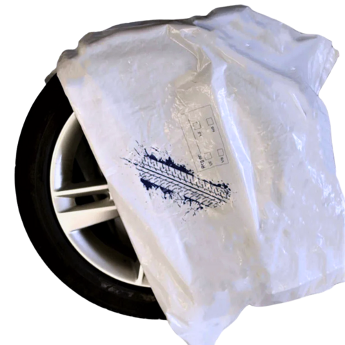 DÄCKPÅSAR VITA MED DÄCKSPÅR St/pris (200st/KARTONG