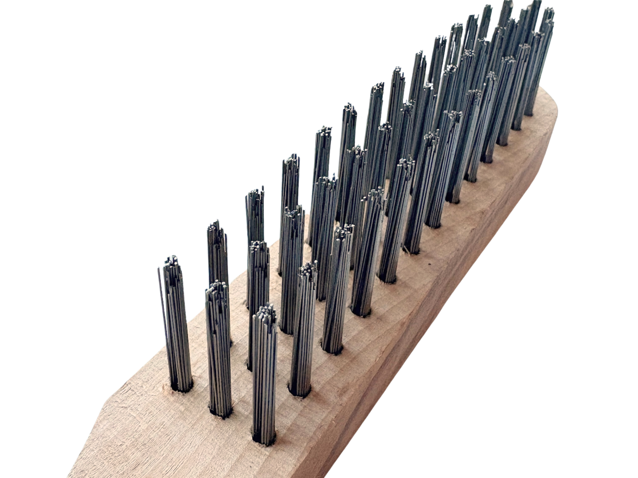 STÅLBORSTE 3-RADIG, TRÄSKAFT