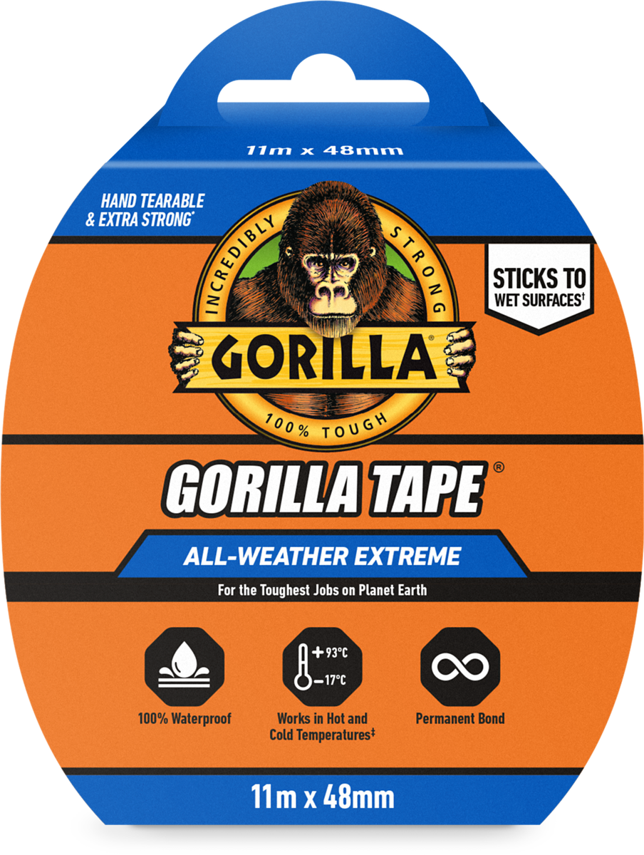 Gorilla Tape All-Weather Extreme svart 11 m x 48 mm, produktbild
