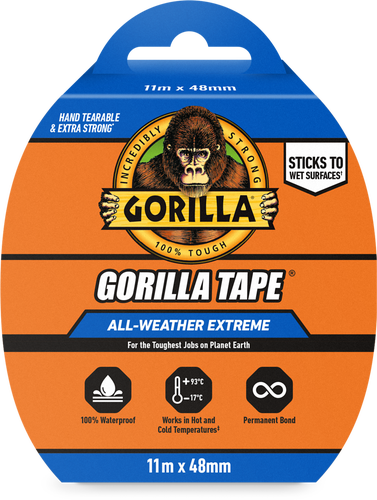 Gorilla Tape All-Weather Extreme svart 11 m x 48 mm, produktbild