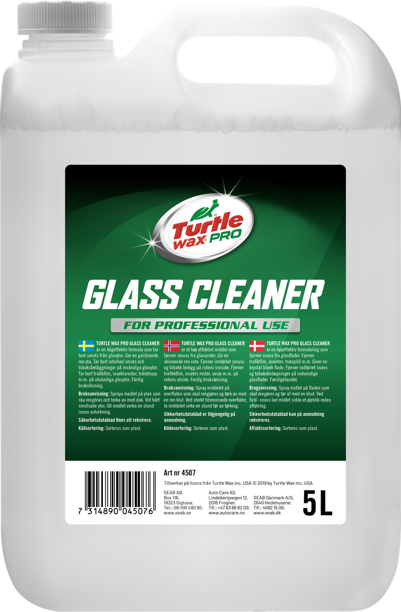 Turtle Wax Pro Glass Cleaner 5 L, produktbild framifrån