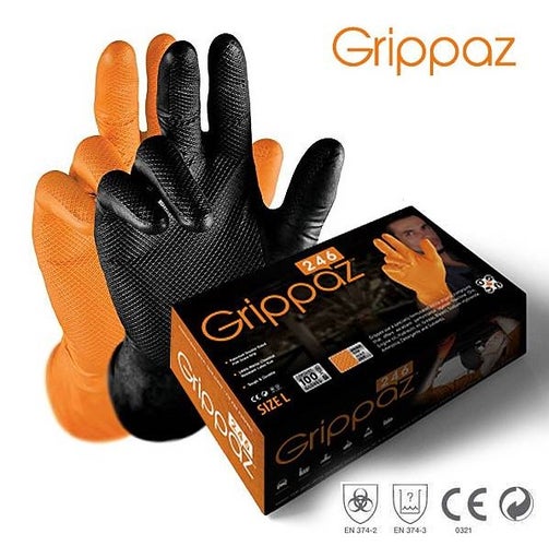 GRIPPAZ HANDSKAR SVARTA 50st/förp L