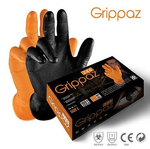 GRIPPAZ HANDSKAR SVARTA 50st/förp L