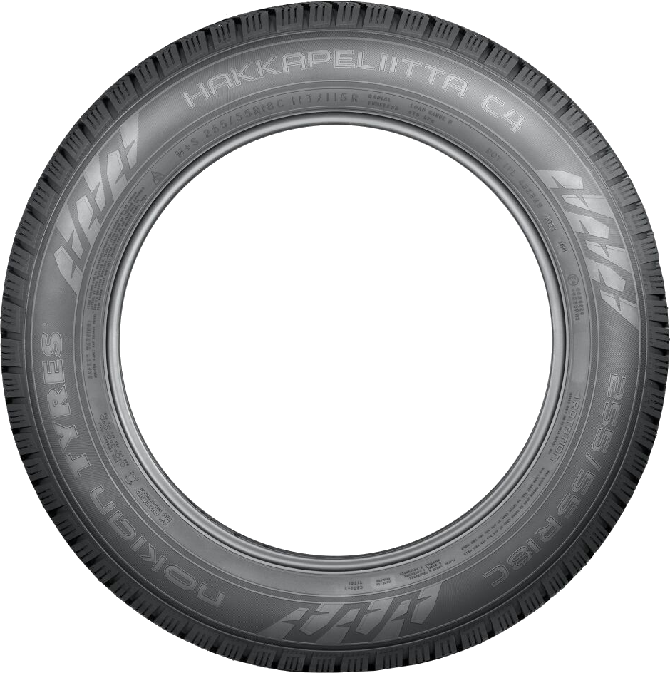 Nokian Tyres Hakkapeliitta C4 dubbdäck för transportbil, sedd från sidan