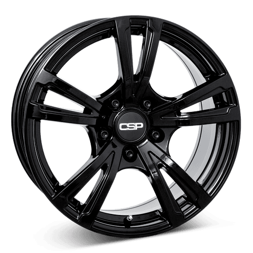 CSP Wheels 18 aluminiumfälg blank svart, rakt framifrån