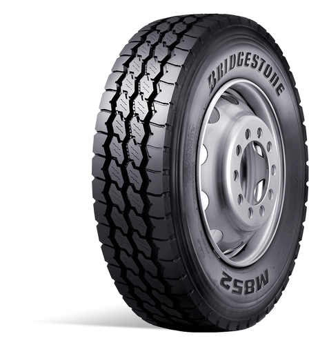 Bridgestone M852 trailerdäck för lastbil, snett framifrån