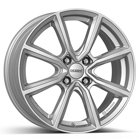 Dezent TN aluminiumfälg silver, rakt framifrån