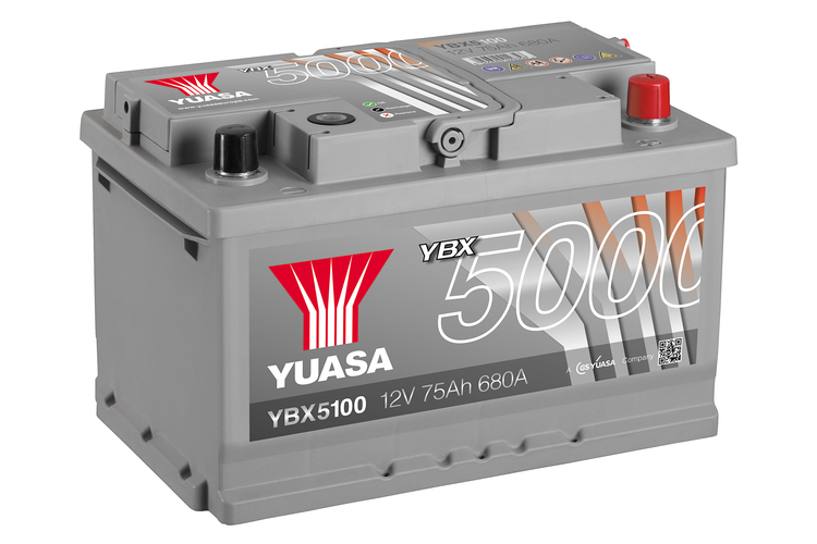 YBX5100 12V 75Ah 680A Yuasa Silver Högpre Batteri