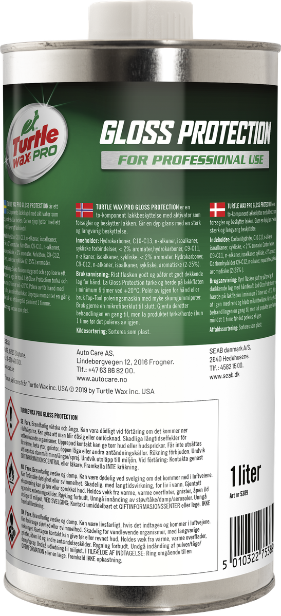 Turtle Wax Pro Gloss Protection 1 L, produktbild framifrån