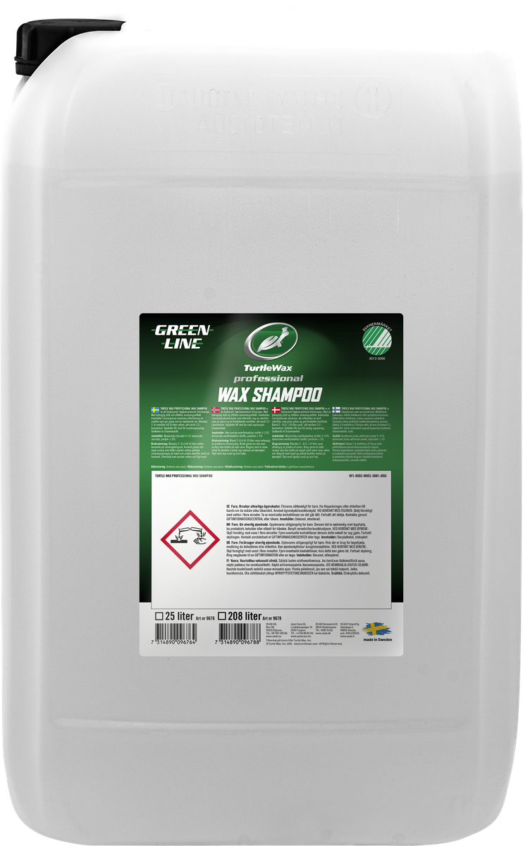 Turtle Wax Pro Greenline Wax Shampoo 25 L, produktbild framifrån