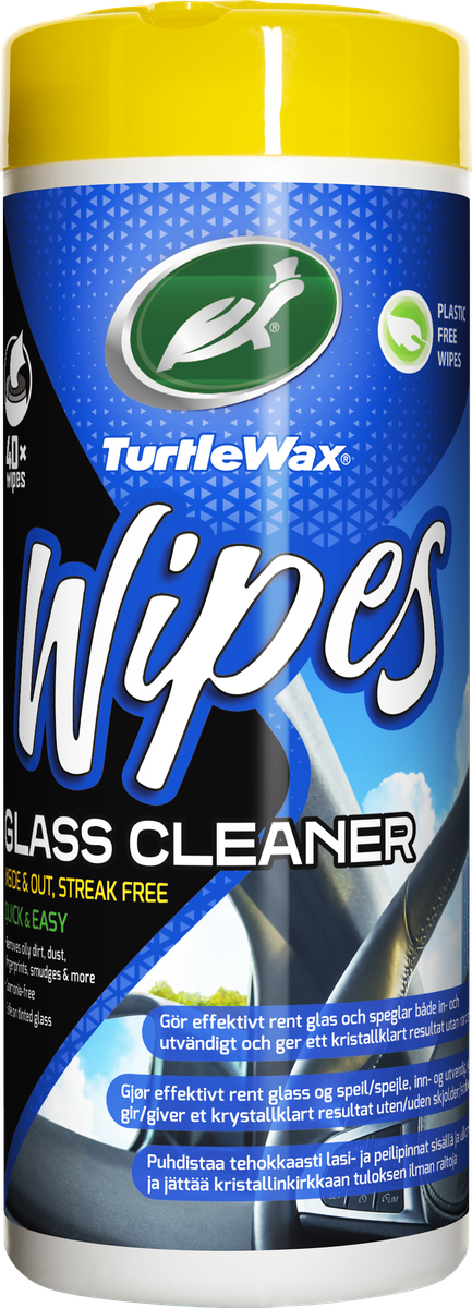 Turtle Wax Glass Wipes 40 st, produktbild framifrån
