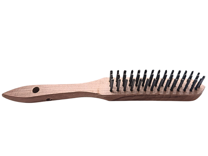 STÅLBORSTE 3-RADIG, TRÄSKAFT