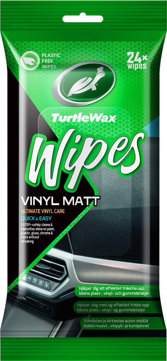 Turtle Wax Vinyl Matt Wipes Flatpack 24 st, produktbild framifrån