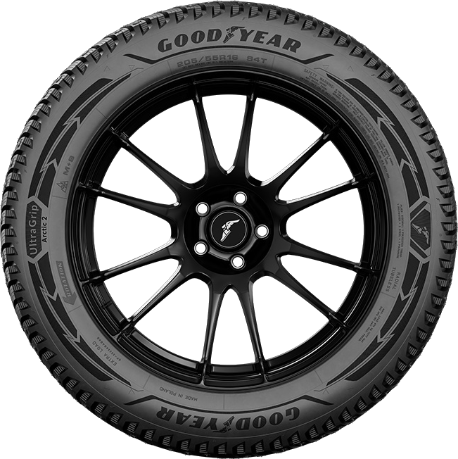 Goodyear UltraGrip Arctic 2 dubbdäck, sedd från sidan